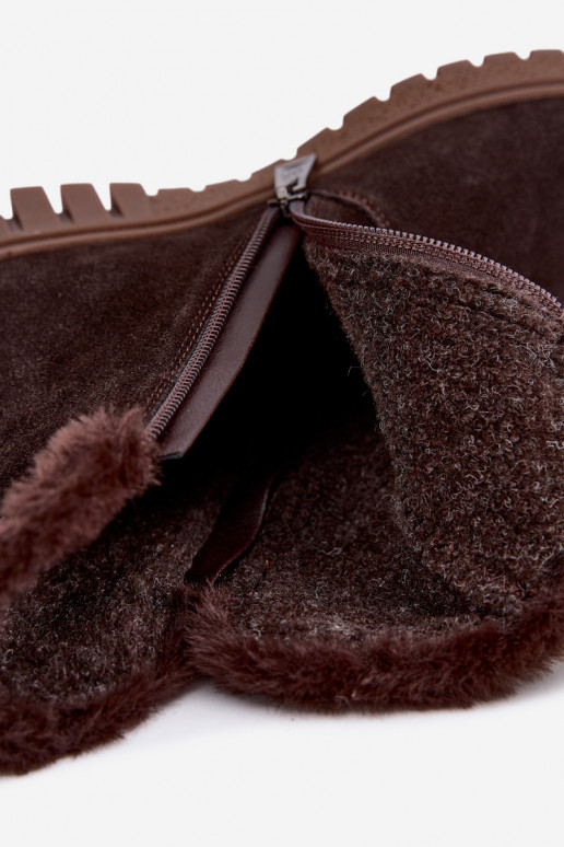 Stivali in suede sintetico con pelliccia Vinceza Czekolado