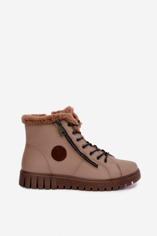 Stivaletti da donna in pelle naturale isolati Vinceza 133123 in colore sabbia