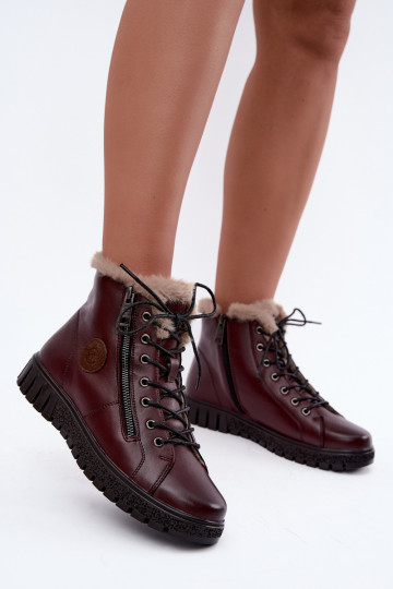 Stivaletti da donna in pelle naturale isolati Vinceza 133123 in colore bordeaux 2