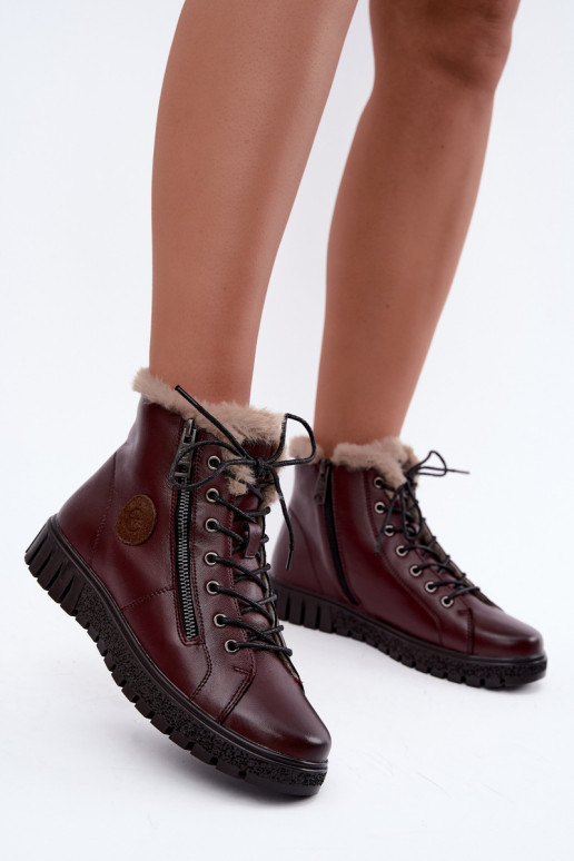Stivaletti da donna in pelle naturale isolati Vinceza 133123 in colore bordeaux