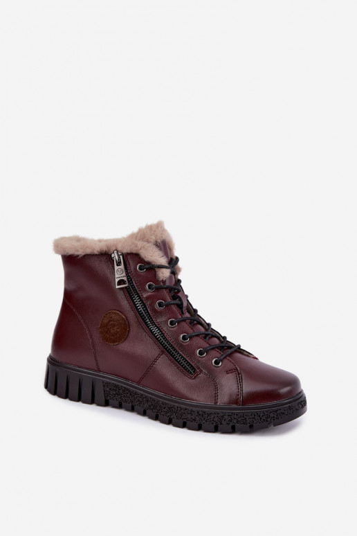 Stivaletti da donna in pelle naturale isolati Vinceza 133123 in colore bordeaux