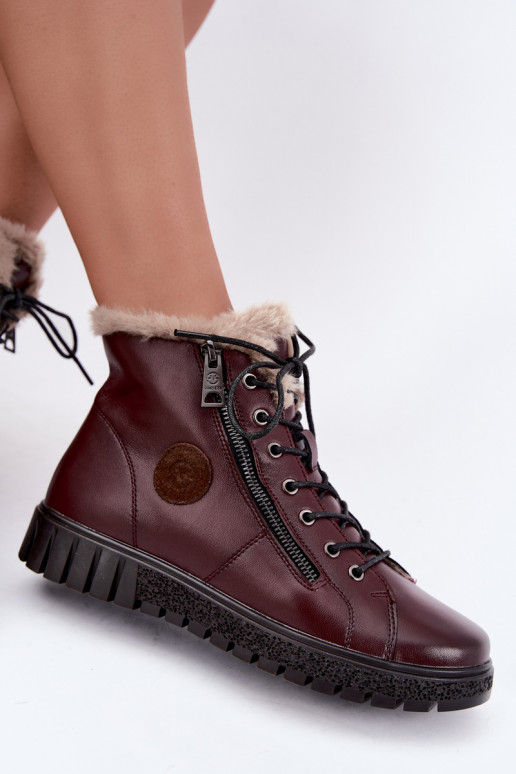 Stivaletti da donna in pelle naturale isolati Vinceza 133123 in colore bordeaux