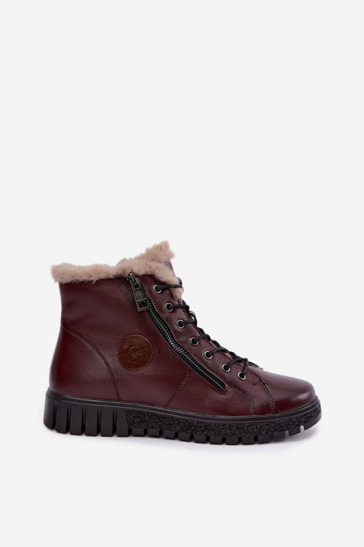 Stivaletti da donna in pelle naturale isolati Vinceza 133123 in colore bordeaux