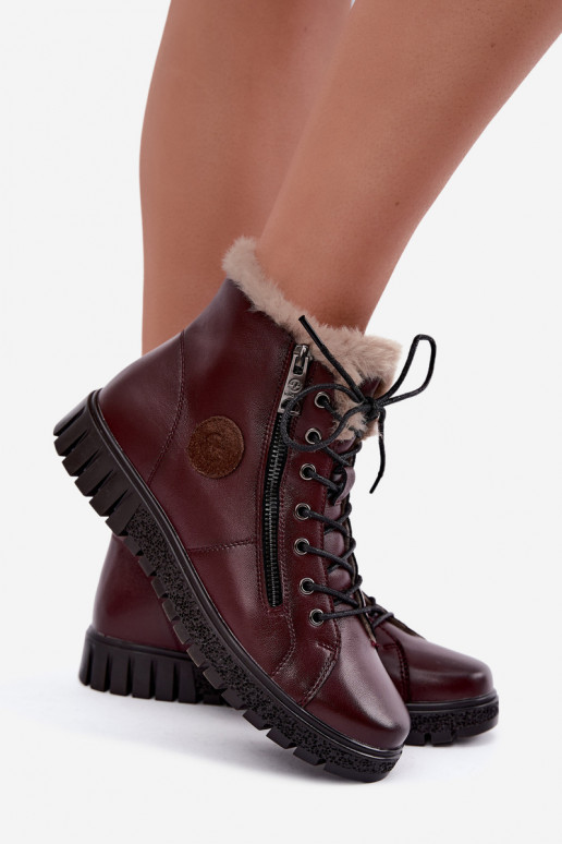 Stivaletti da donna in pelle naturale isolati Vinceza 133123 in colore bordeaux