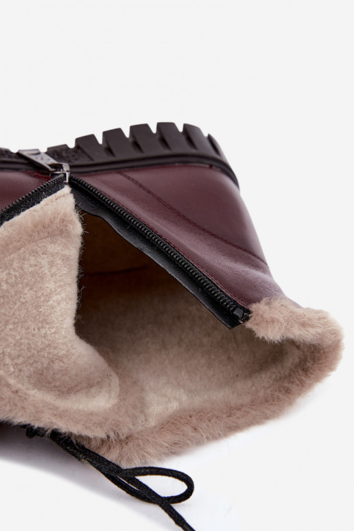 Stivaletti da donna in pelle naturale isolati Vinceza 133123 in colore bordeaux