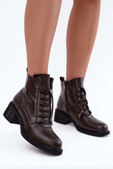 Stivaletti isolati in pelle naturale Klocke Vinceza 89161 in colore cioccolato