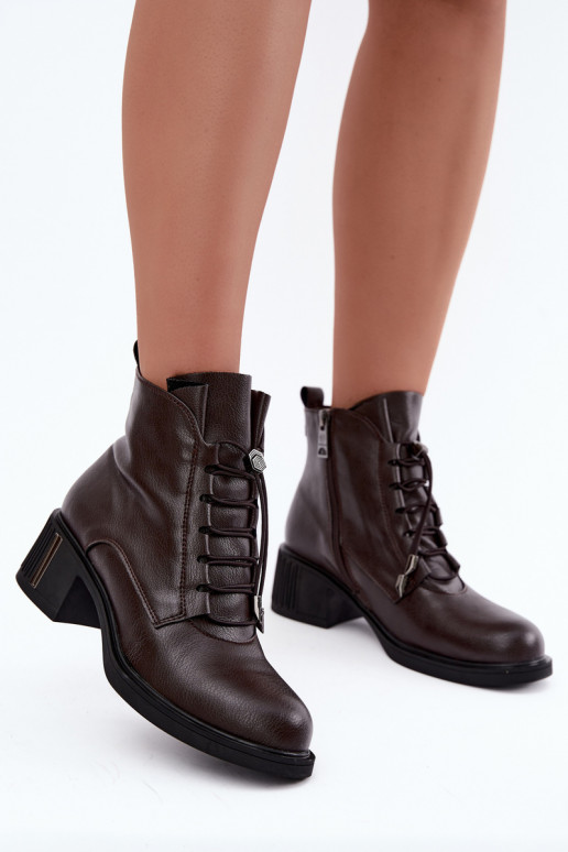 Stivaletti isolati in pelle naturale Klocke Vinceza 89161 in colore cioccolato