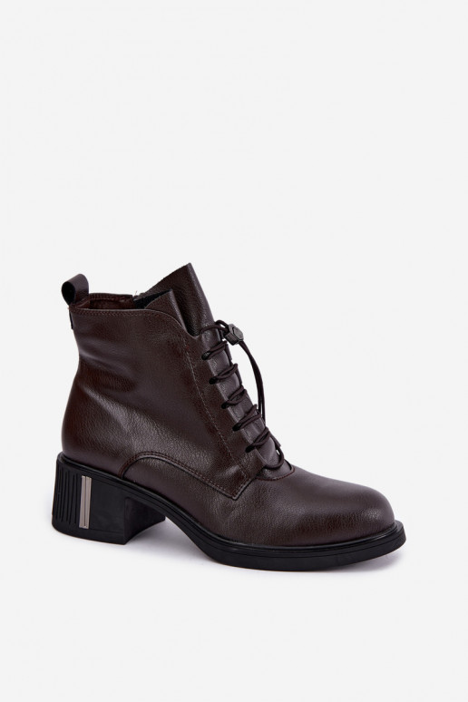 Stivaletti isolati in pelle naturale Klocke Vinceza 89161 in colore cioccolato