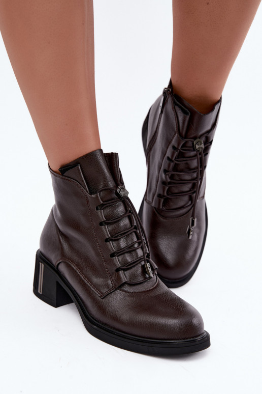 Stivaletti isolati in pelle naturale Klocke Vinceza 89161 in colore cioccolato