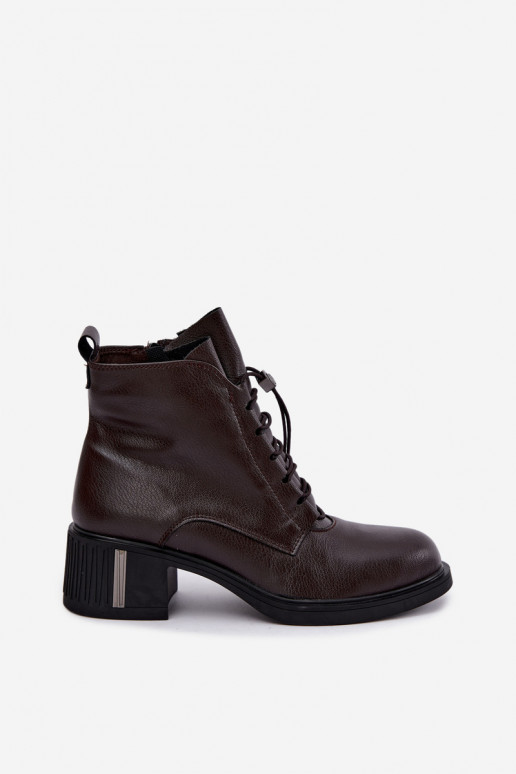Stivaletti isolati in pelle naturale Klocke Vinceza 89161 in colore cioccolato