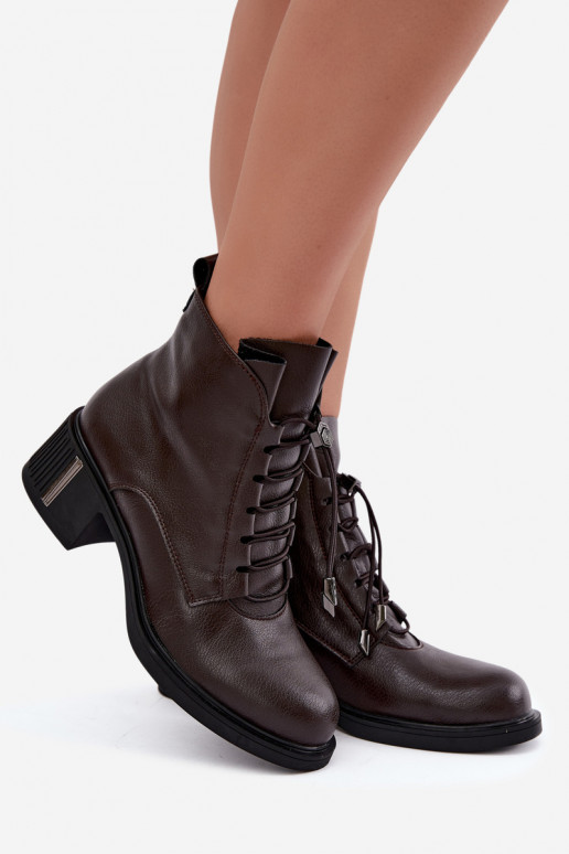 Stivaletti isolati in pelle naturale Klocke Vinceza 89161 in colore cioccolato