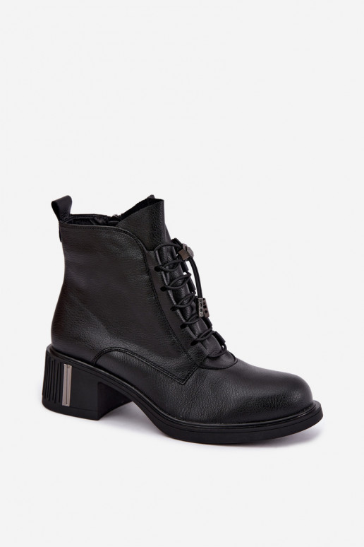 Stivaletti isolati in pelle naturale Klocke Vinceza 89161 in colore nero