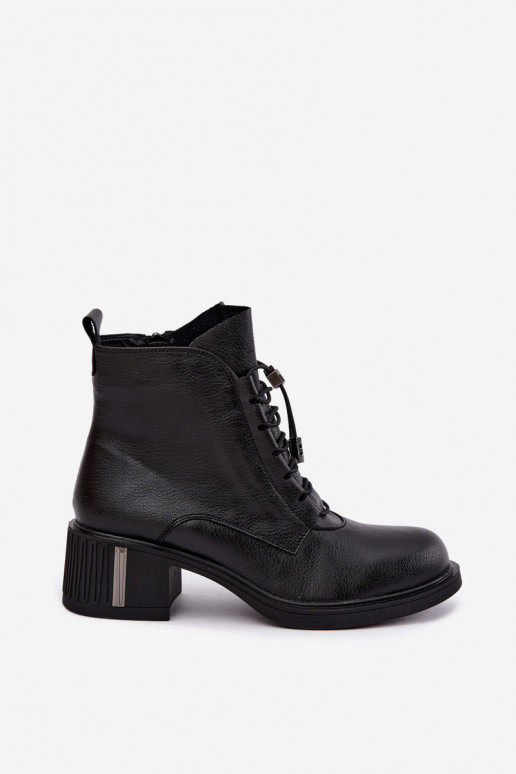 Stivaletti isolati in pelle naturale Klocke Vinceza 89161 in colore nero