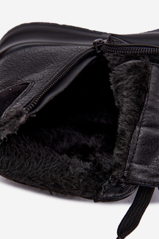 Stivaletti da donna isolati con pelliccia all'interno in colore nero Parvella