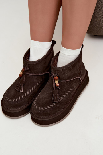 Stivali da neve in suede sintetico Big Star UU274678 cioccolato