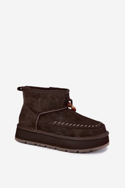 Stivali da neve in suede sintetico Big Star UU274678 cioccolato