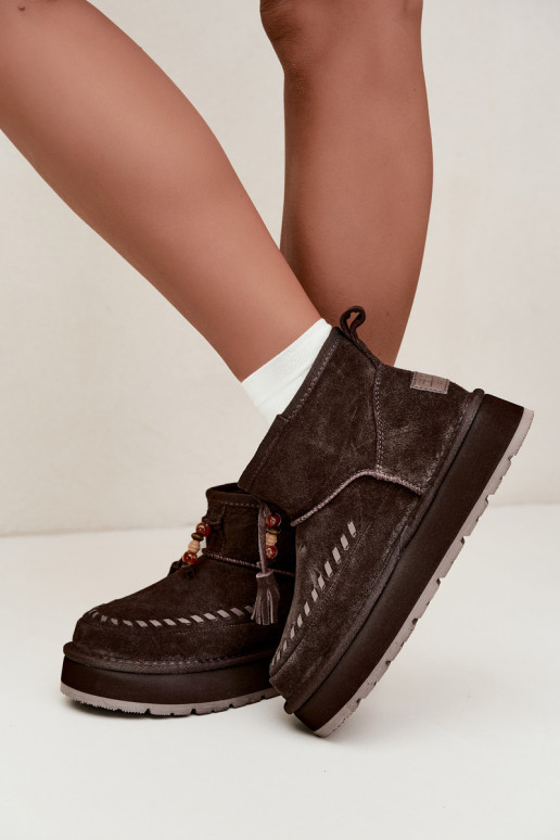 Stivali da neve in suede sintetico Big Star UU274678 cioccolato