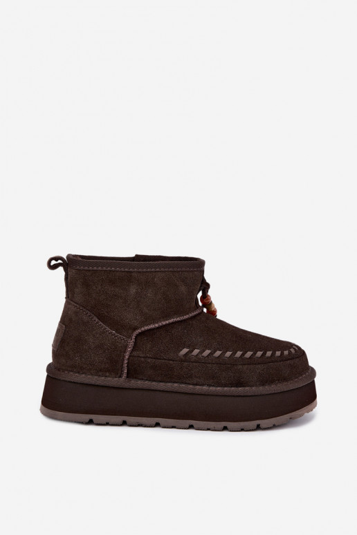 Stivali da neve in suede sintetico Big Star UU274678 cioccolato