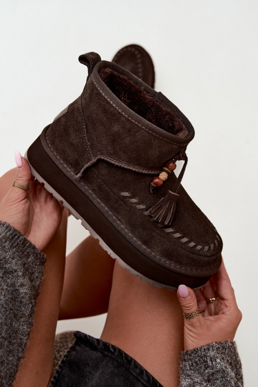 Stivali da neve in suede sintetico Big Star UU274678 cioccolato