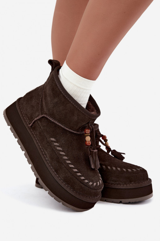 Stivali da neve in suede sintetico Big Star UU274678 cioccolato
