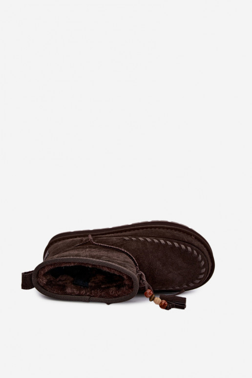 Stivali da neve in suede sintetico Big Star UU274678 cioccolato