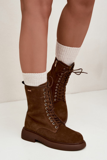 Stivaletti da lavoro isolati in suede sintetico Big Star UU274611 marrone 2