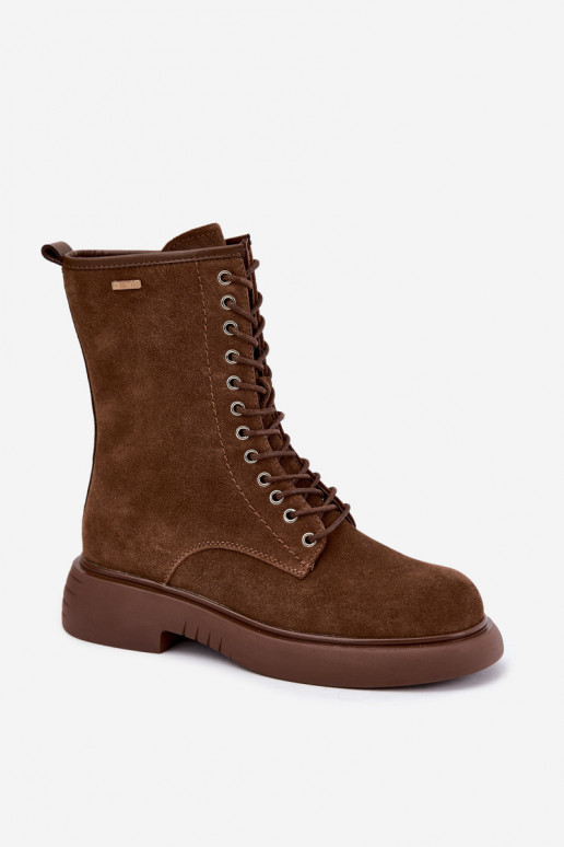 Stivaletti da lavoro isolati in suede sintetico Big Star UU274611 marrone
