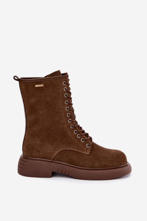 Stivaletti da lavoro isolati in suede sintetico Big Star UU274611 marrone