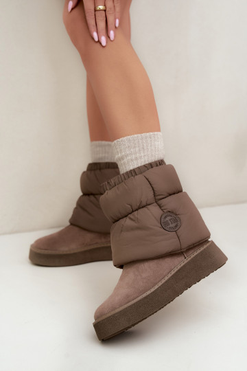 Stivali da neve in suede sintetico con plateau Big Star UU274732 sabbia 2