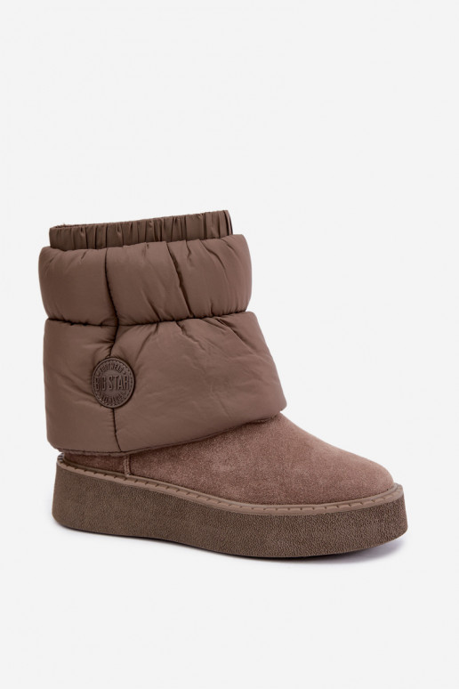 Stivali da neve in suede sintetico con plateau Big Star UU274732 sabbia