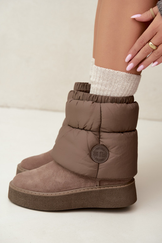 Stivali da neve in suede sintetico con plateau Big Star UU274732 sabbia