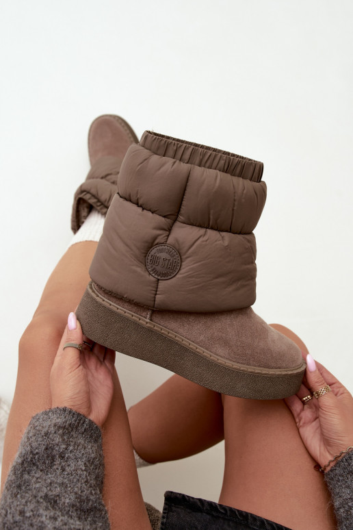 Stivali da neve in suede sintetico con plateau Big Star UU274732 sabbia