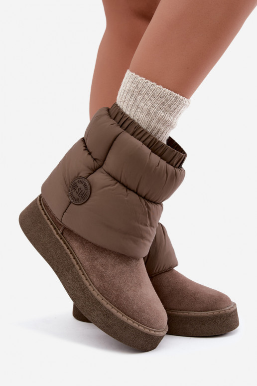 Stivali da neve in suede sintetico con plateau Big Star UU274732 sabbia