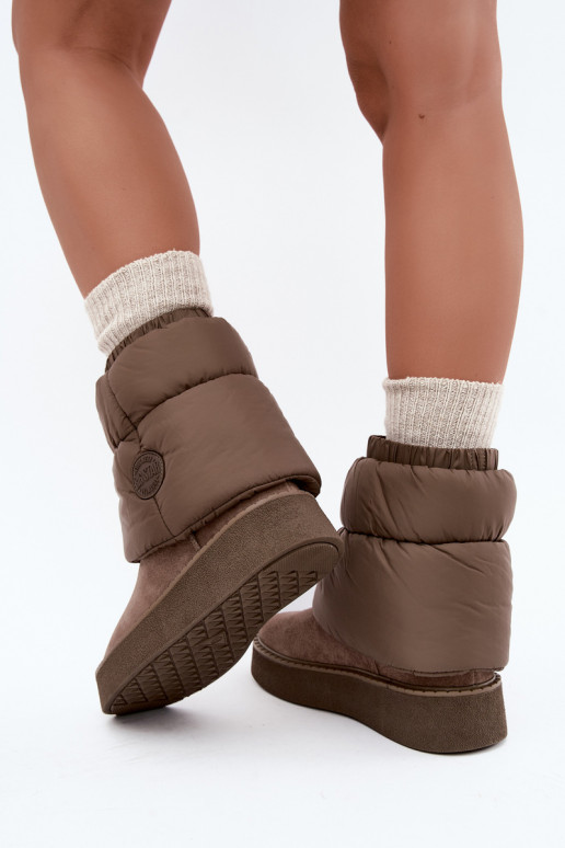 Stivali da neve in suede sintetico con plateau Big Star UU274732 sabbia