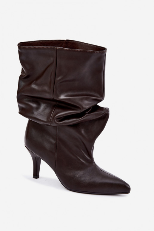 Un modello convincente Stivali da donna Typu Slouchy con i tacchi CzekoladoAe Gelra