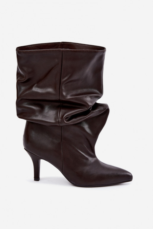 Un modello convincente Stivali da donna Typu Slouchy con i tacchi CzekoladoAe Gelra