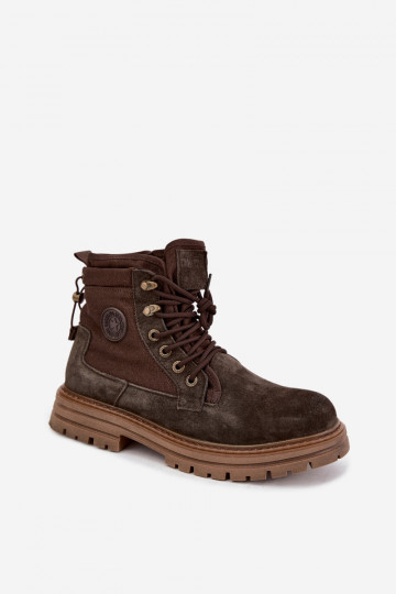 Stivali in suede marroni scuri per uomo Big Star UU174254