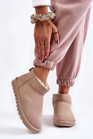 Stivali da neve bassi da donna in suede sintetico color avorio Shelie