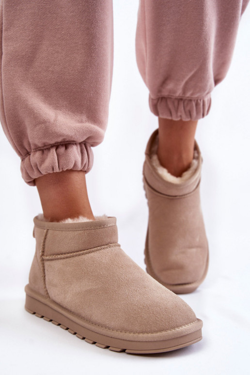 Stivali da neve bassi da donna in suede sintetico color avorio Shelie