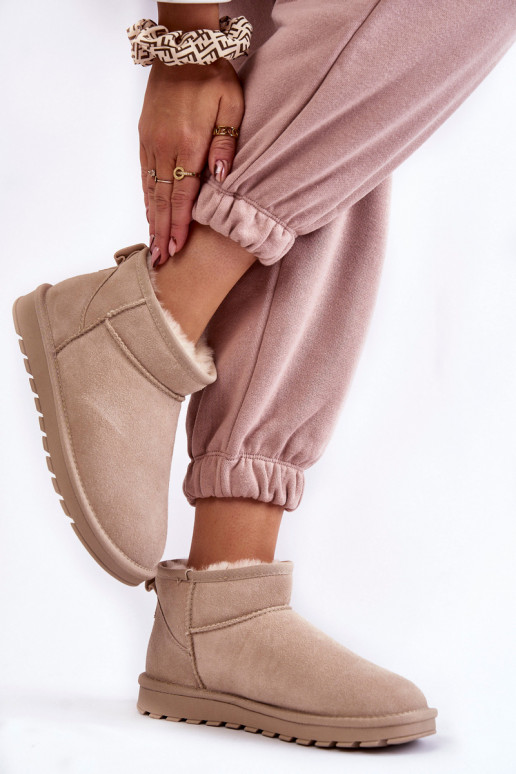 Stivali da neve bassi da donna in suede sintetico color avorio Shelie