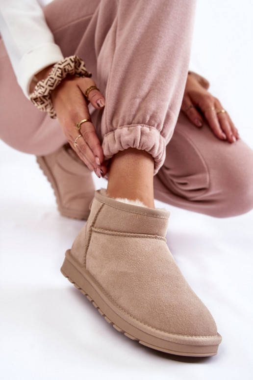 Stivali da neve bassi da donna in suede sintetico color avorio Shelie