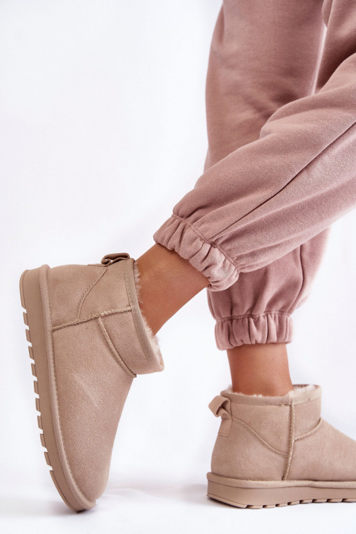 Stivali da neve bassi da donna in suede sintetico color avorio Shelie