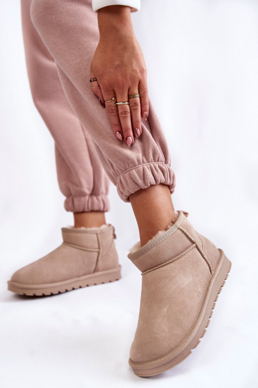 Stivali da neve bassi da donna in suede sintetico color avorio Shelie