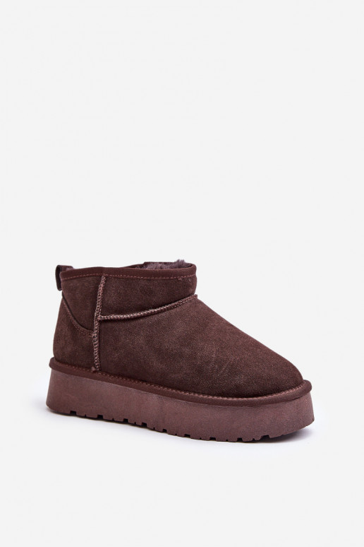 Stivali da neve bassi da donna in suede sintetico color marrone Nucca