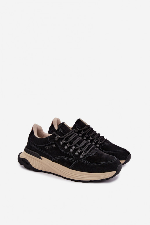 Sneakers da uomo in suede Big Star OO174321 neri