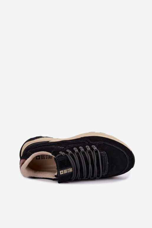 Sneakers da uomo in suede Big Star OO174321 neri
