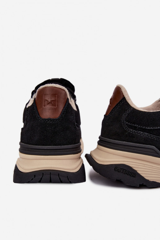 Sneakers da uomo in suede Big Star OO174321 neri