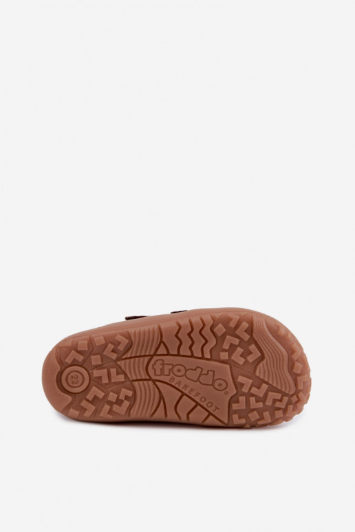 Calzature per bambini in suede artificiale Barefoot FRODDO G3110285-3 marroni
