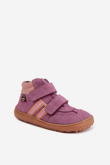 Calzature per bambini in suede artificiale Barefoot FRODDO G3110285-12 viola