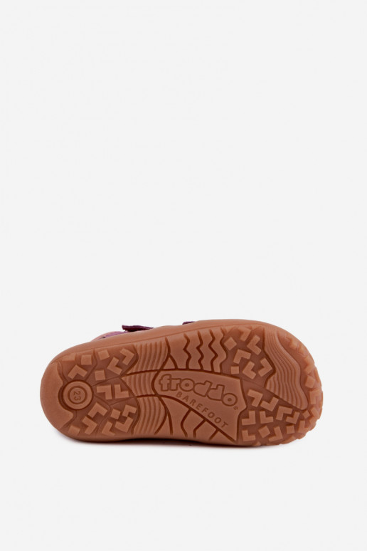 Calzature per bambini in suede artificiale Barefoot FRODDO G3110285-12 viola
